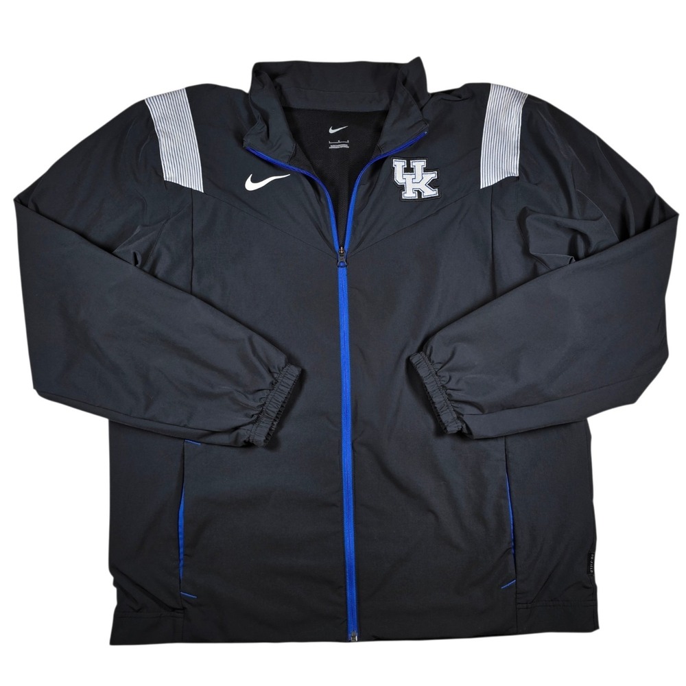 Nike On Field UK Kentucky Wildcats NCAA Black Full-Zip Windbreaker Jacket Mens L